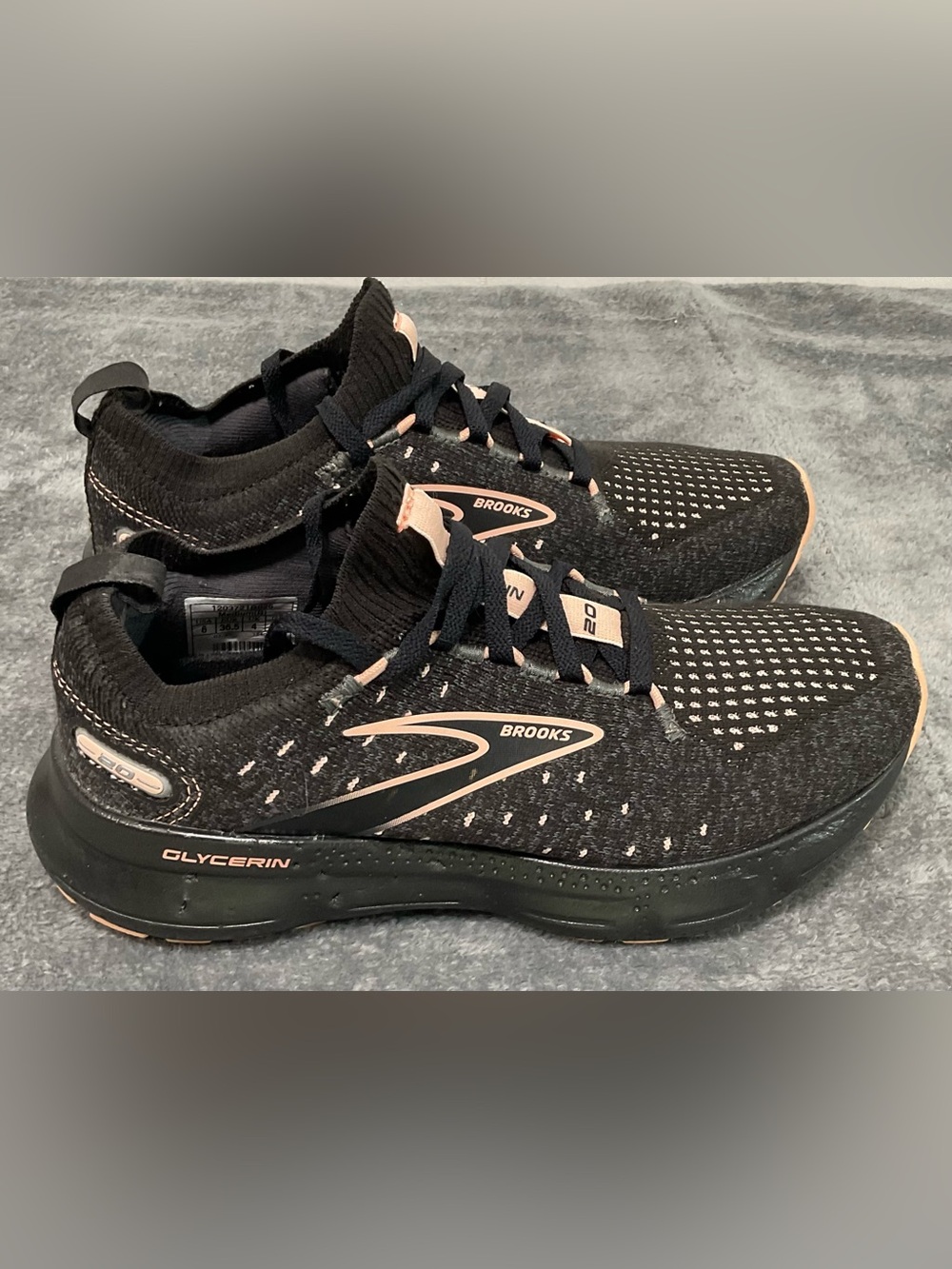 Brooks Black Running Sneakers with Rose Gold Accents